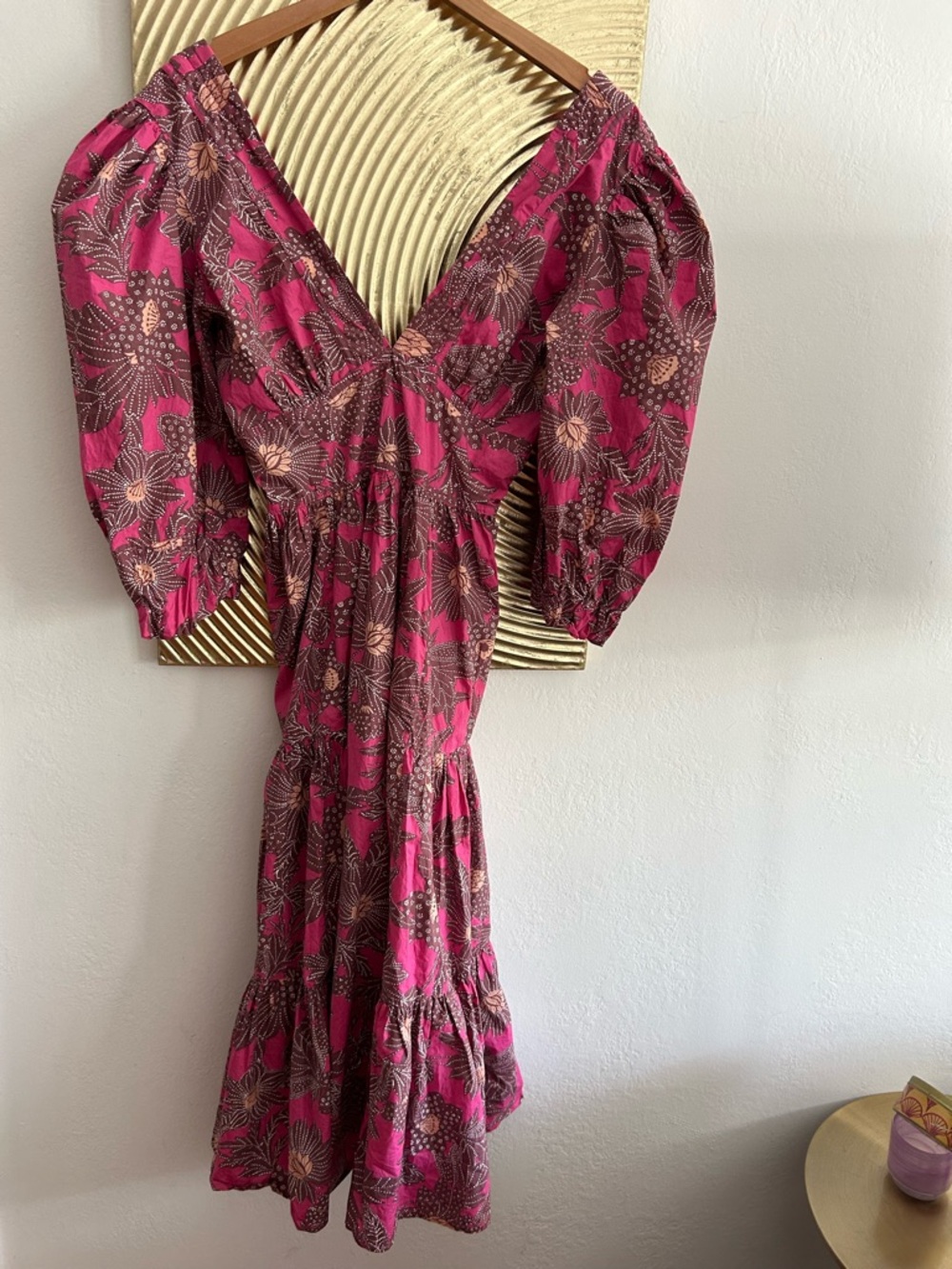 House of Harlow 1960 Magenta Floral Tiered Maxi Dress